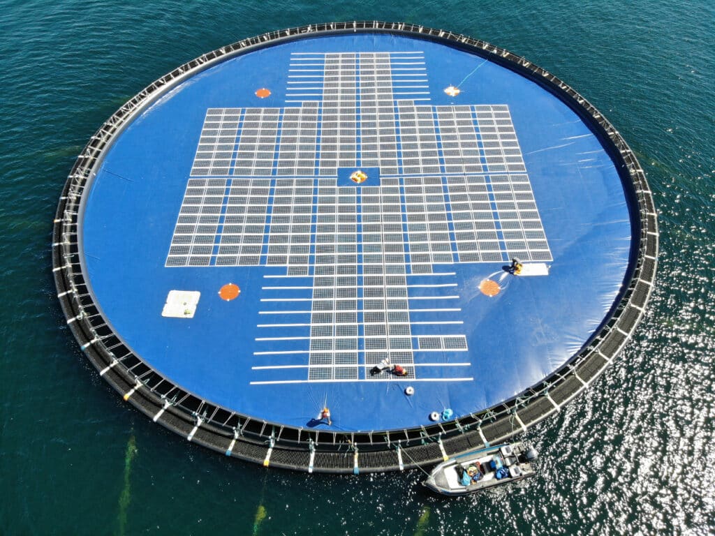 Ocean Sun membrane-based floating solar system at Kyrholmen, Norway